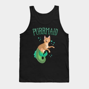 Purrmaid Mermaid Cat Tank Top